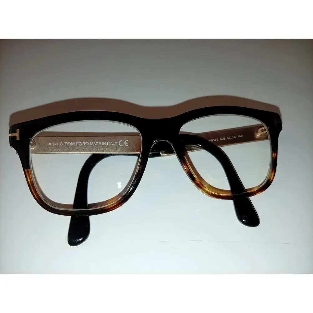 Tom Ford TF5372 005 Eyeglasses Black Tortoise Gold Cat Eye Frame 54-16-145 Italy